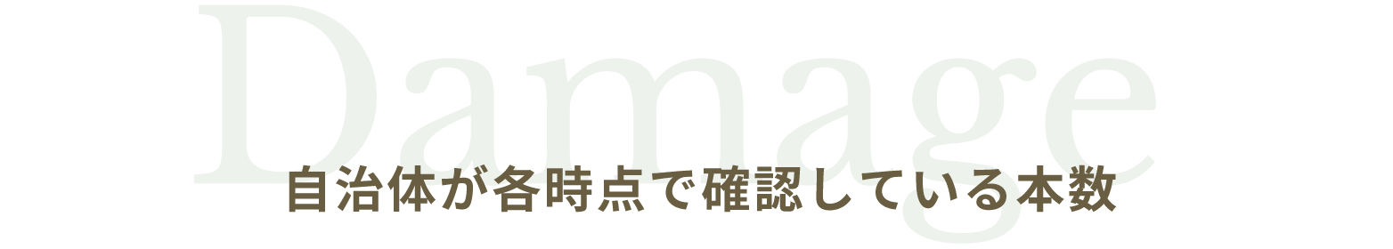 Damage 自治体が各時点で確認している本数