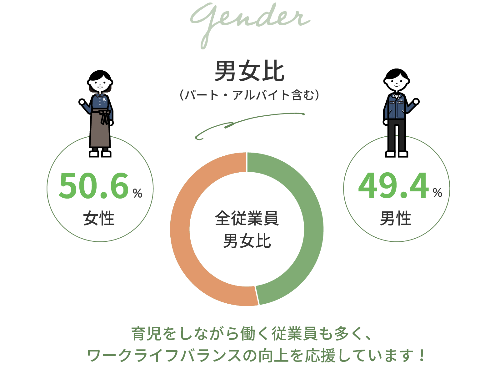 男女比 女性50.6% 男性49.4%